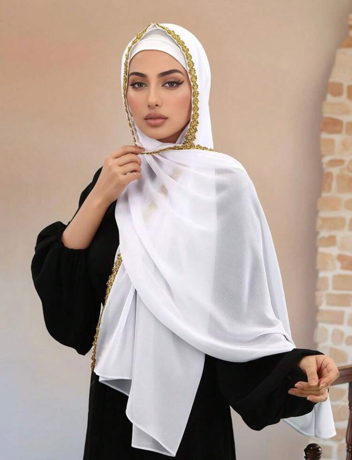 Gold Embroidered scarf