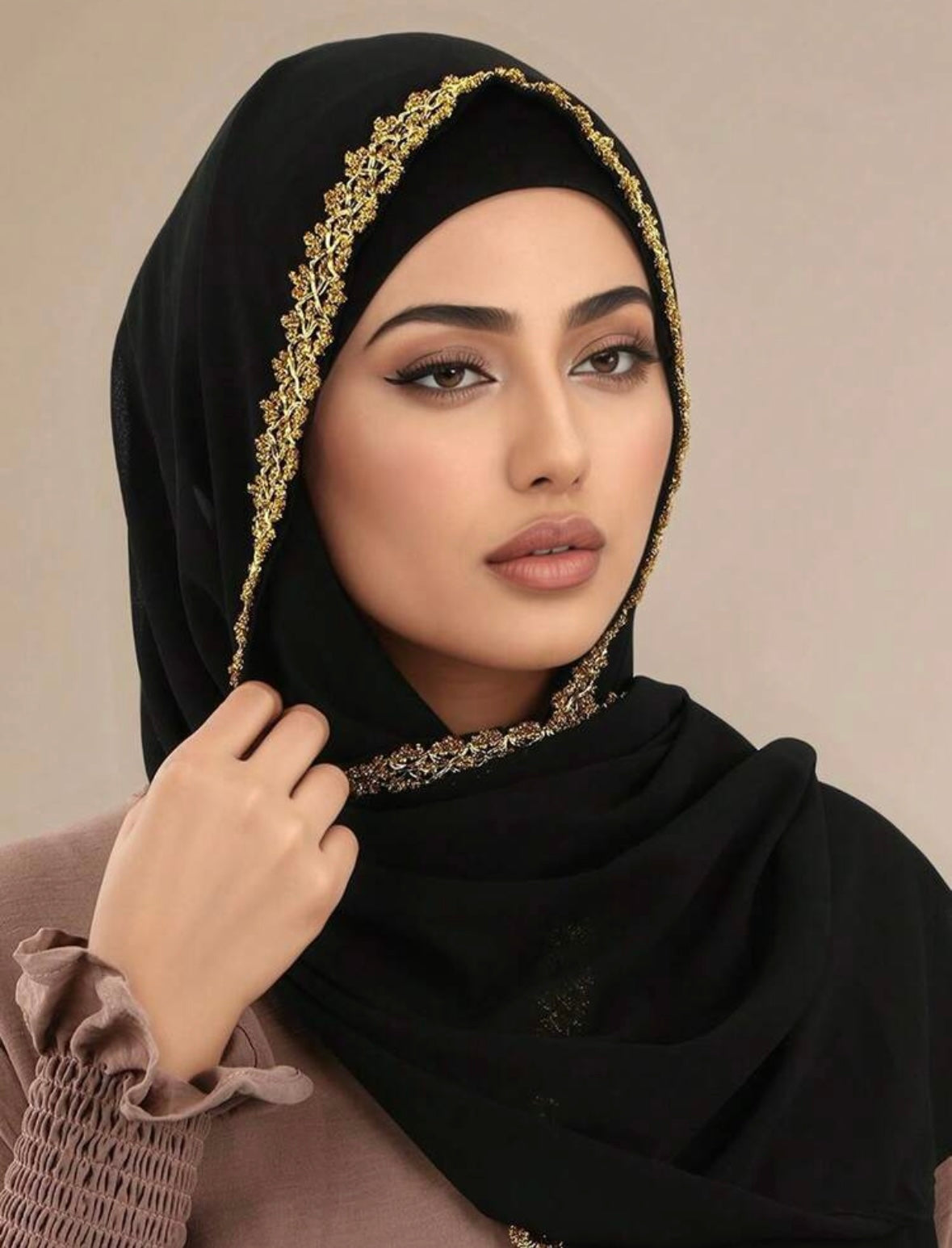 Gold Embroidered scarf