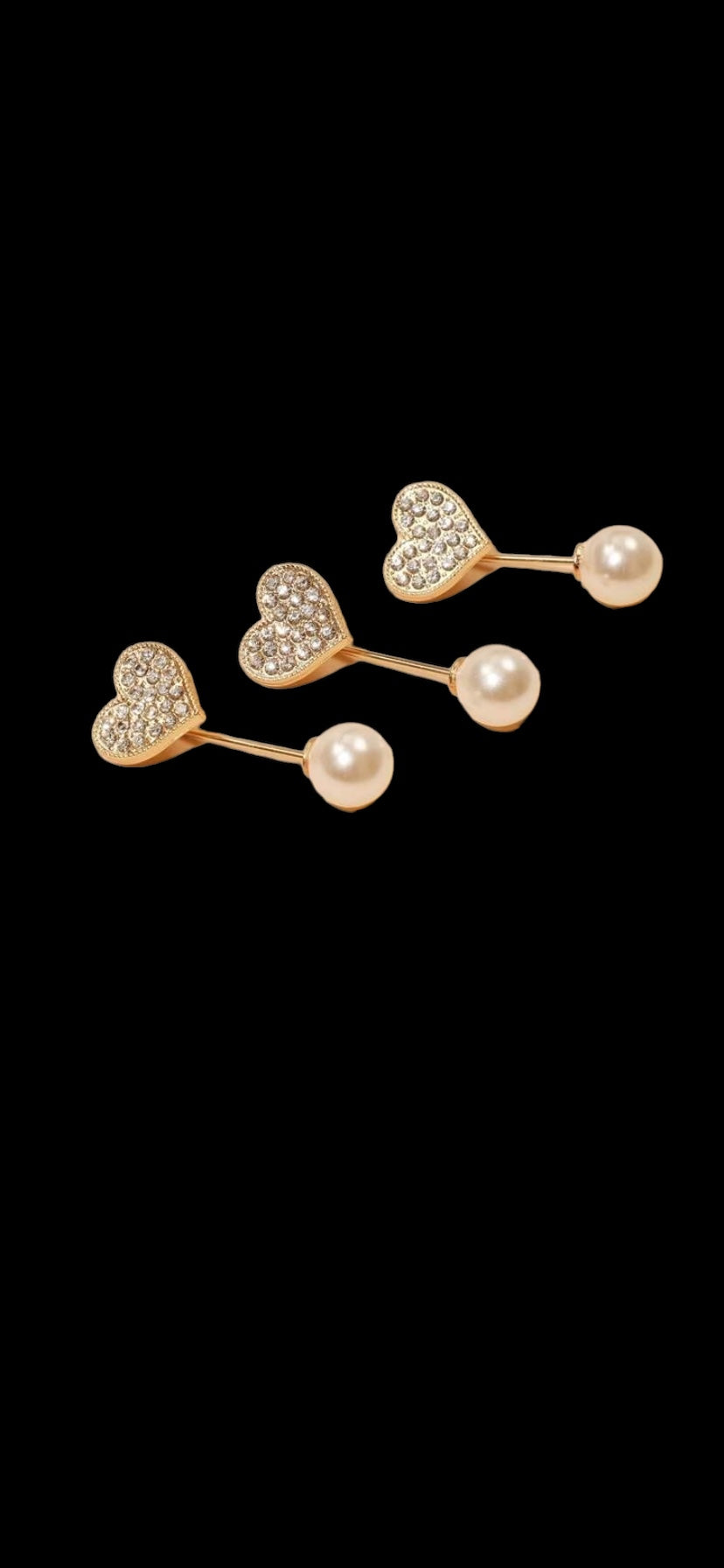 Heart shaped pins set