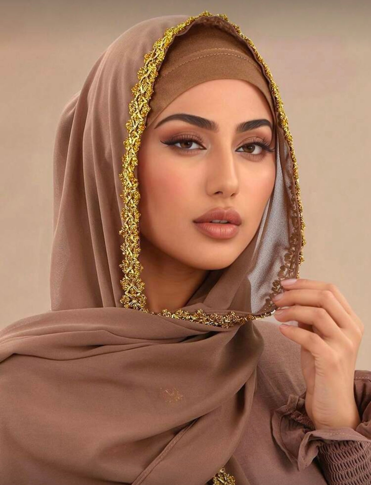 Gold Embroidered scarf
