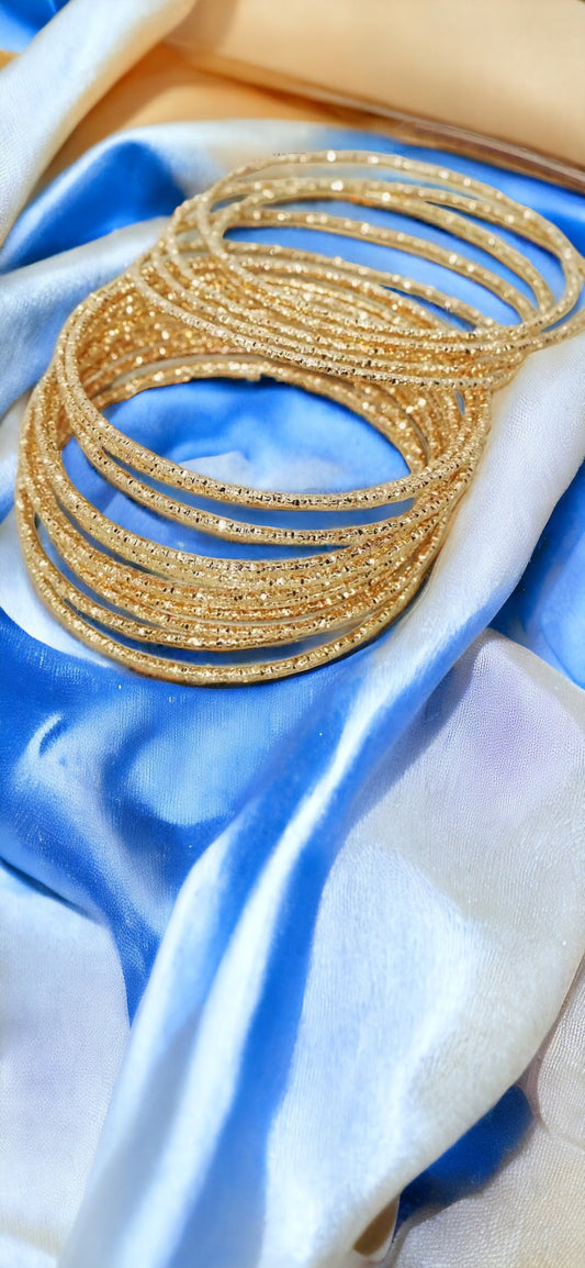 Gold textured bangles